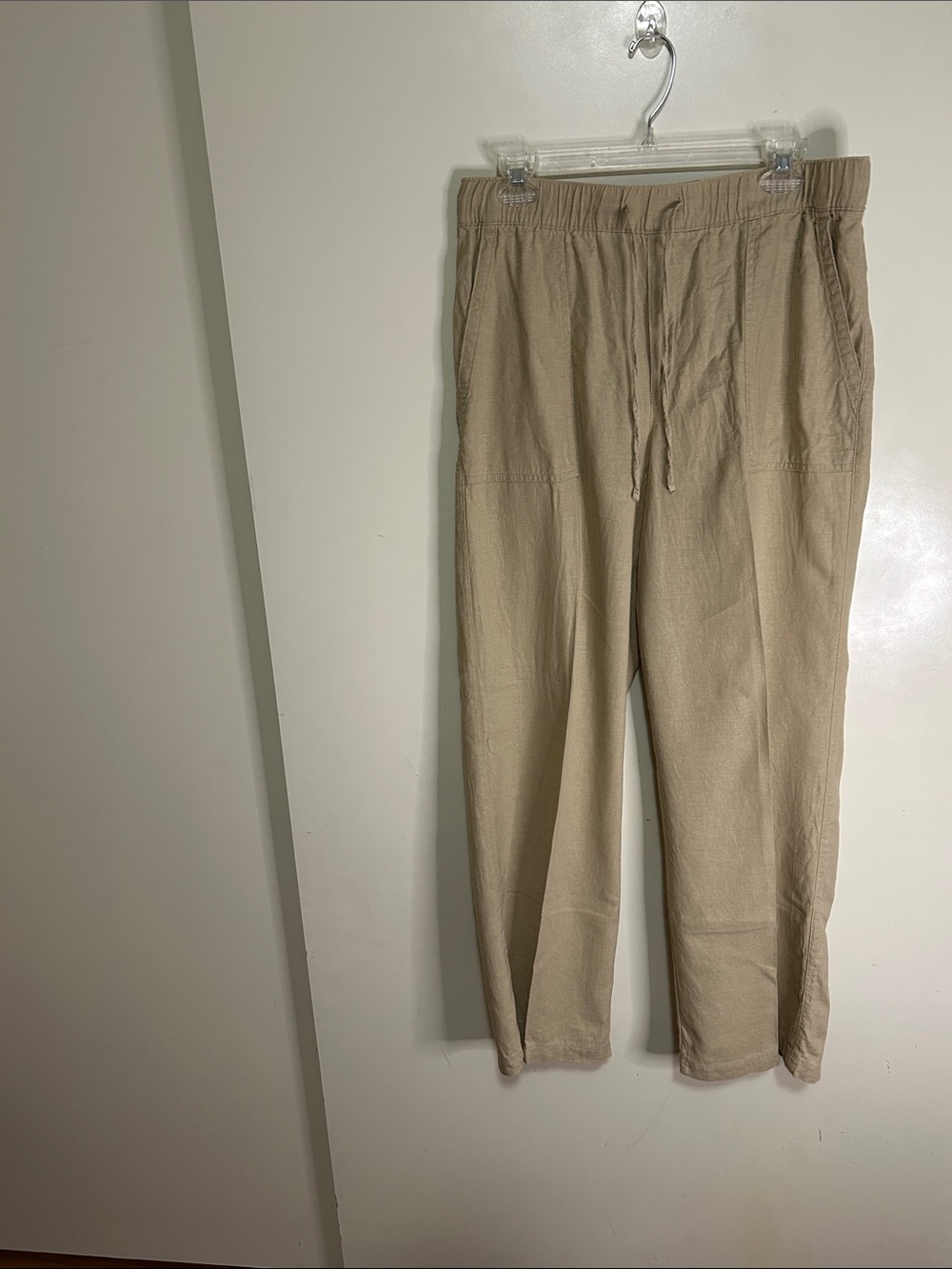GAP 53% Linen Women’s Drawstring Pants - Khaki Beige